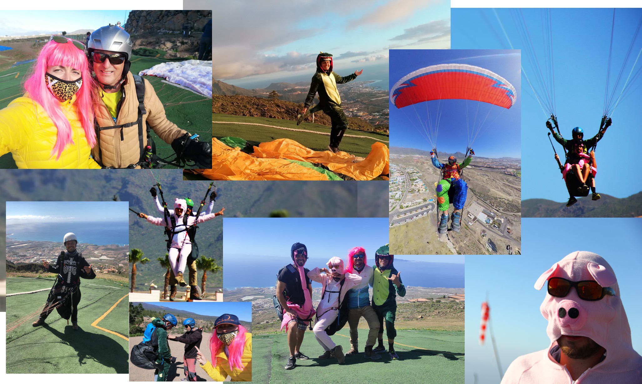 Look at how paragliding pilots and passengers supported the idea of the Carnival 2021 in Tenerife.